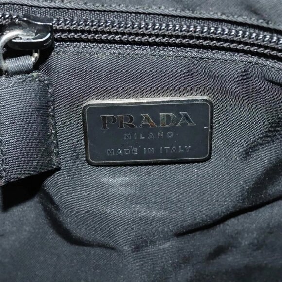 PRADA Shoulder Bag Nylon Plastic Black Silver Auth ep9367 - Picture 10 of 16